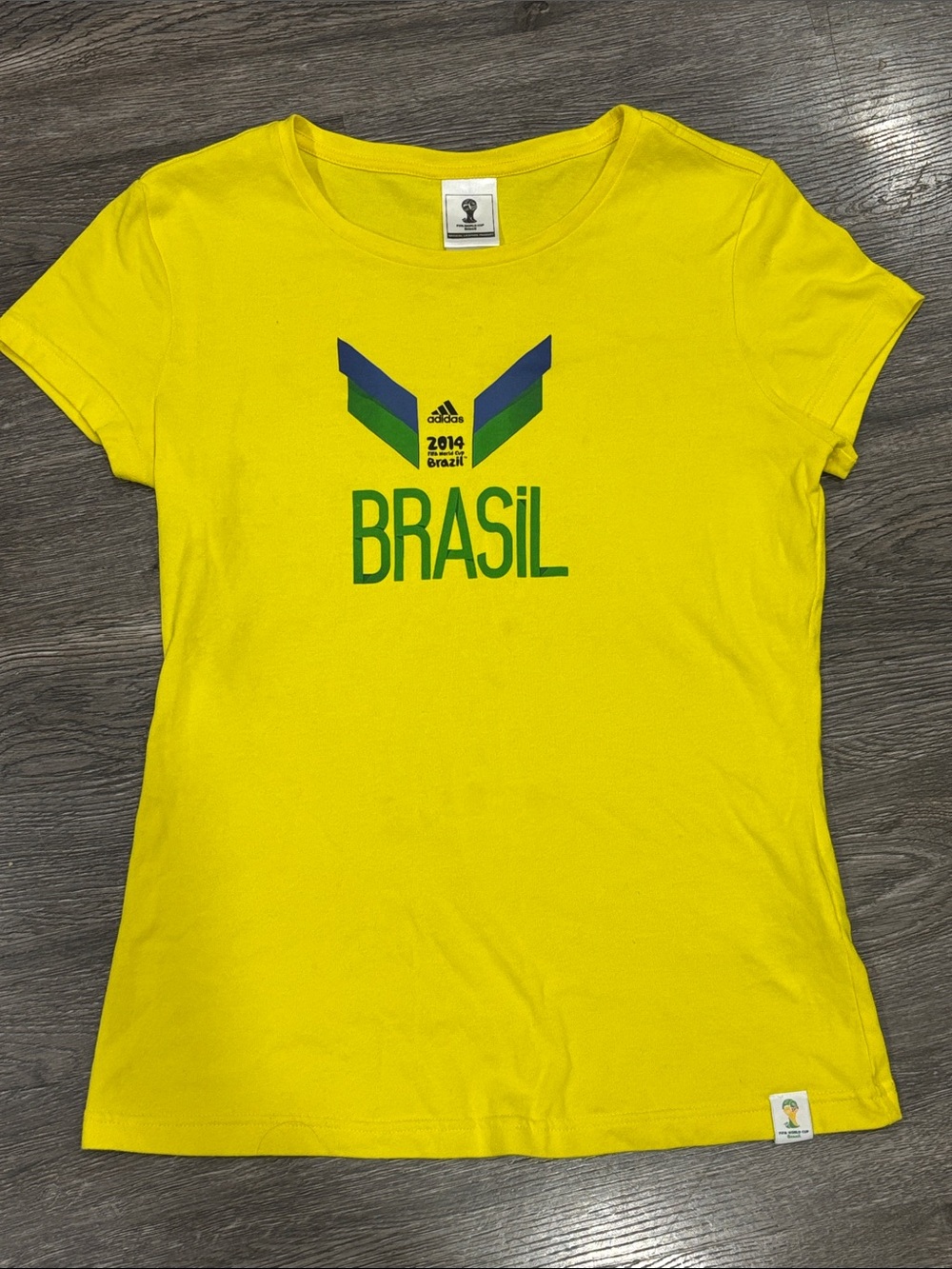 FIFA World Cup Official Licensed Product Adidas Yellow Brasil Graphic Tee ⚽️